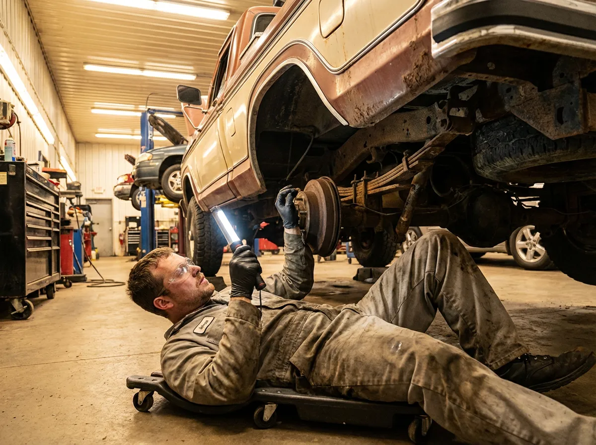 Vehicle raised on jack stands for on-site service in Cape Town